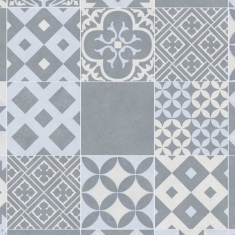 Suelo PVC Baldosa Hidráulica Celeste Gris 771M