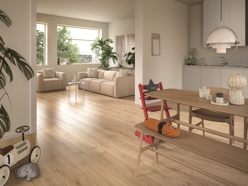 Acercamiento de la superficie en Egger Roble Bayford Claro EL 2431