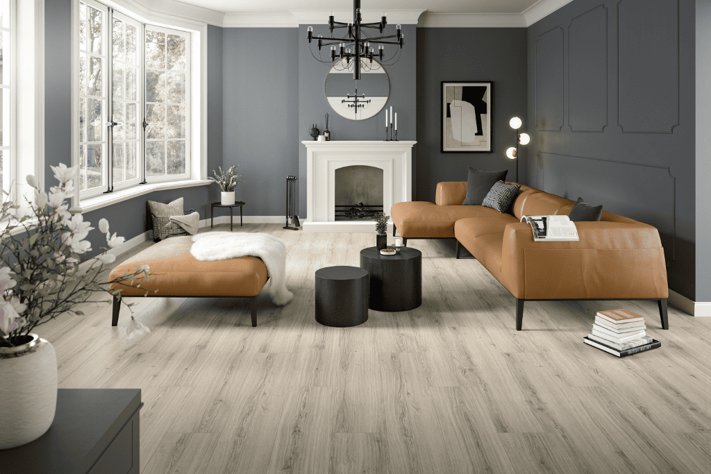 egger roble padua gris el 2173 con encuentro entre materiales