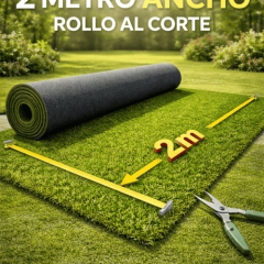 Césped Artificial 2 Metros Ancho Rollo al Corte