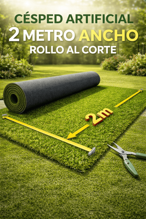 Césped Artificial 2 Metros Ancho Rollo al Corte