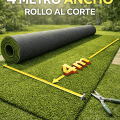 Césped Artificial 4 Metros Ancho Rollo al Corte