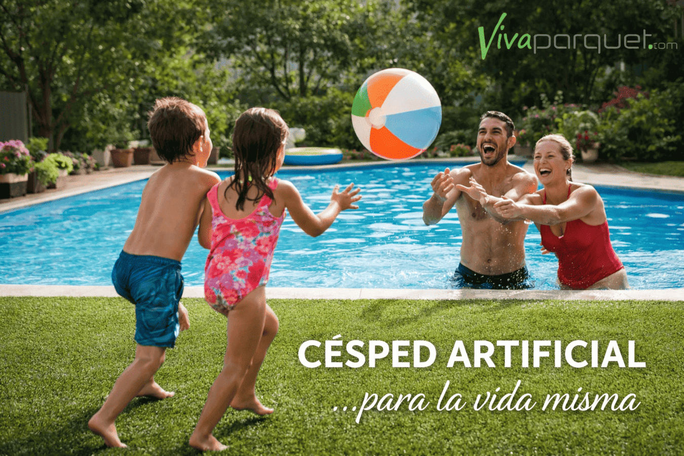 Césped artificial Viva Parquet para disfrutar en familia