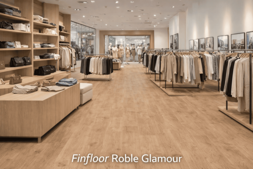 Finfloor Roble Glamour en una tienda de vestimenta