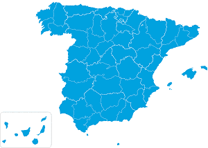 Mapa de España, envíos a domicilio de Perfil Dilatación BerryAlloc Aluminio Champaña